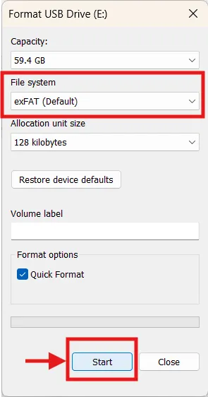 Format SDCard config