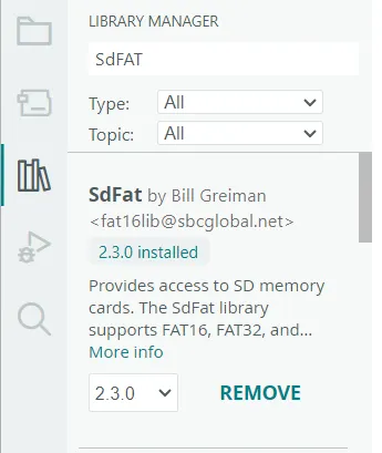 SdFat library in Arduino